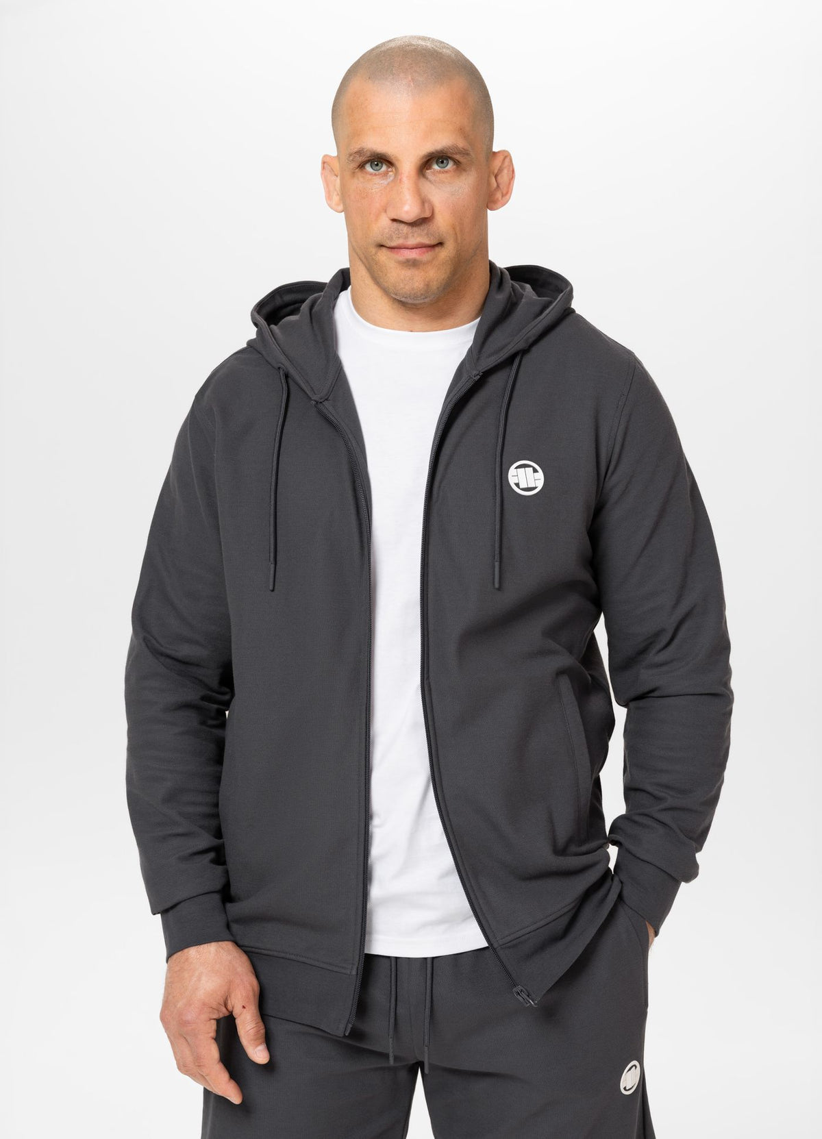 Men's Zip-up hoodie Pique Rockey - Graphite