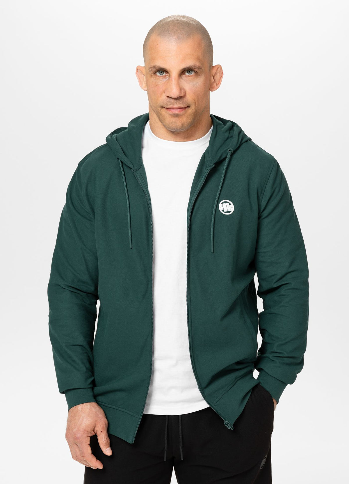Men's Zip-up hoodie Pique Rockey - Dark green