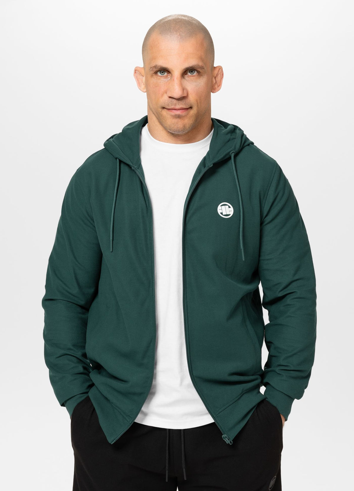 Men's Zip-up hoodie Pique Rockey - Dark green