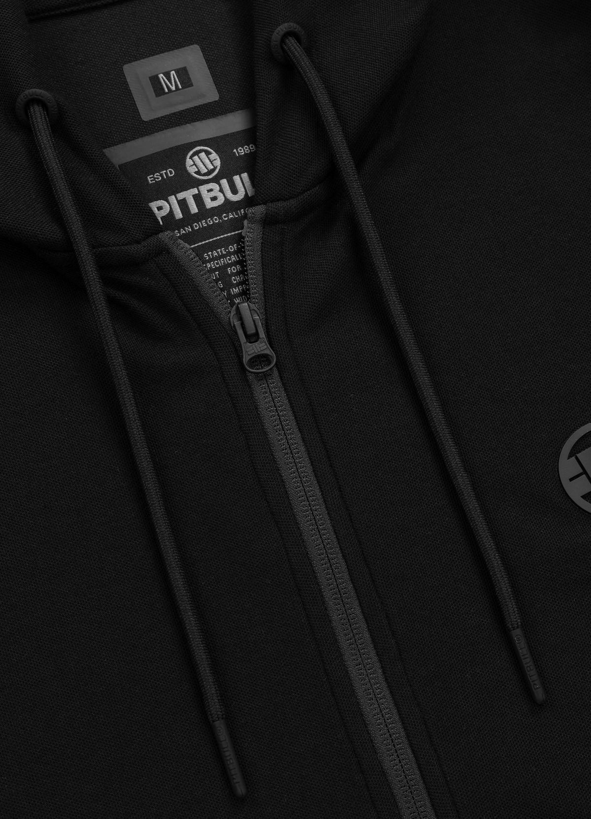Men's Zip-up hoodie Pique Rockey - Black