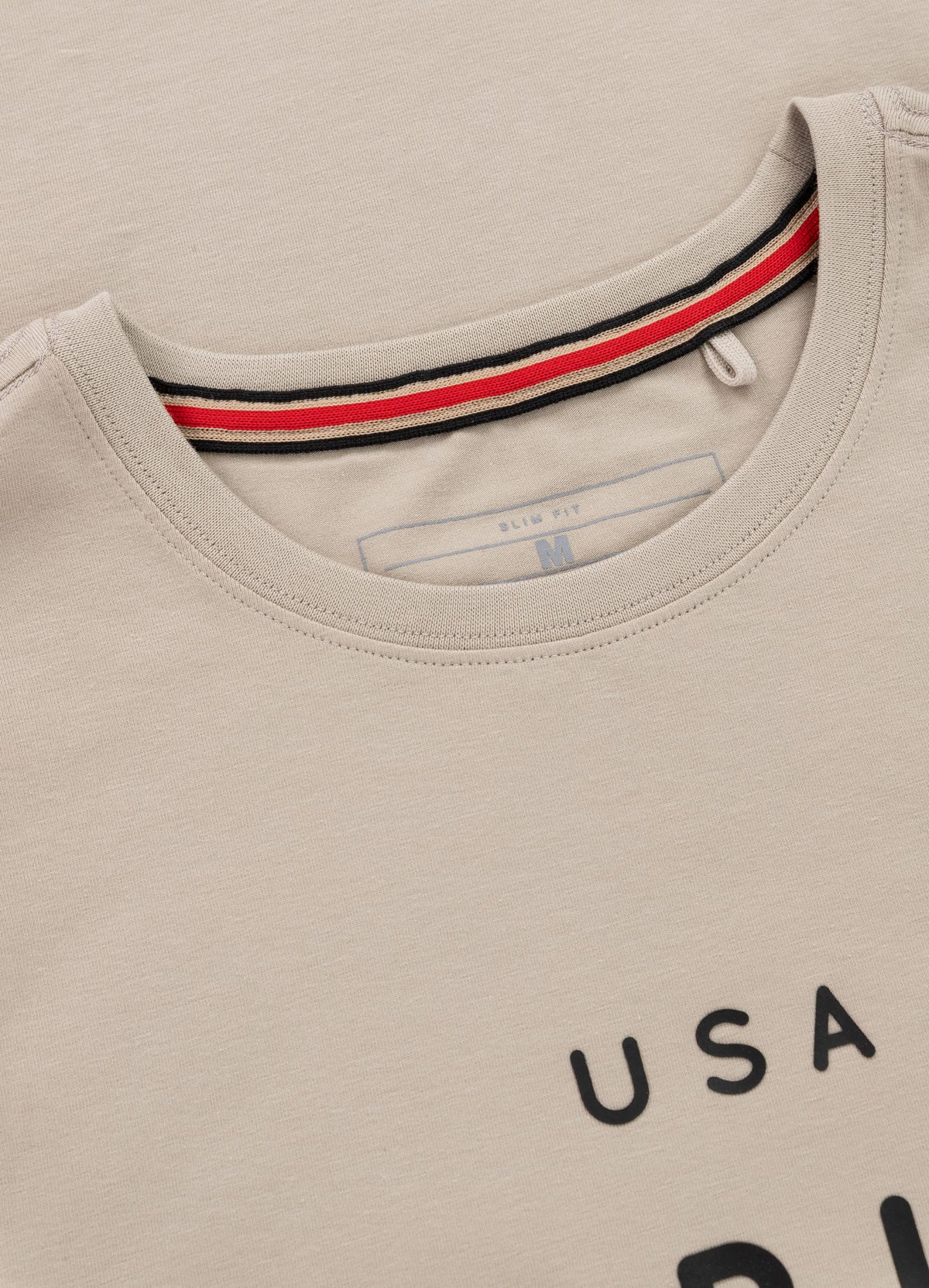 Men's T-Shirt Slim Fit USA CAL - Light Sand