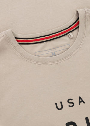 Men's T-Shirt Slim Fit USA CAL - Light Sand