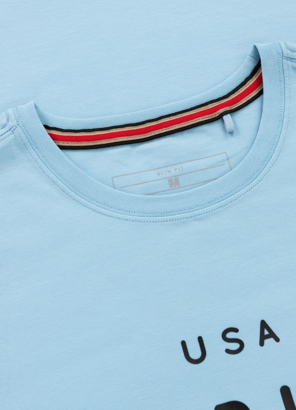 Men's T-Shirt Slim Fit USA CAL - Light blue
