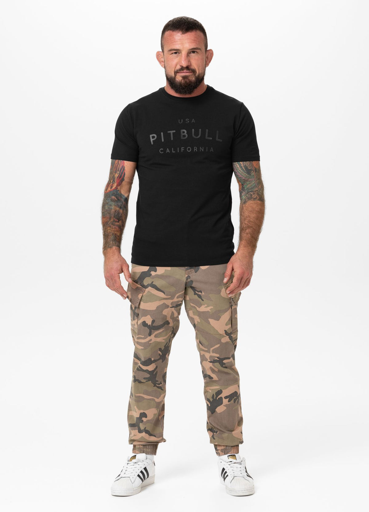 Men's T-Shirt Slim Fit USA CAL - Black
