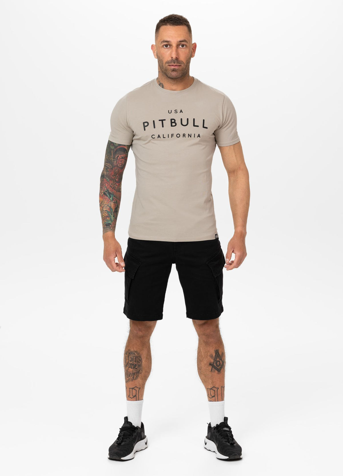 Men's T-Shirt Slim Fit USA CAL - Light Sand