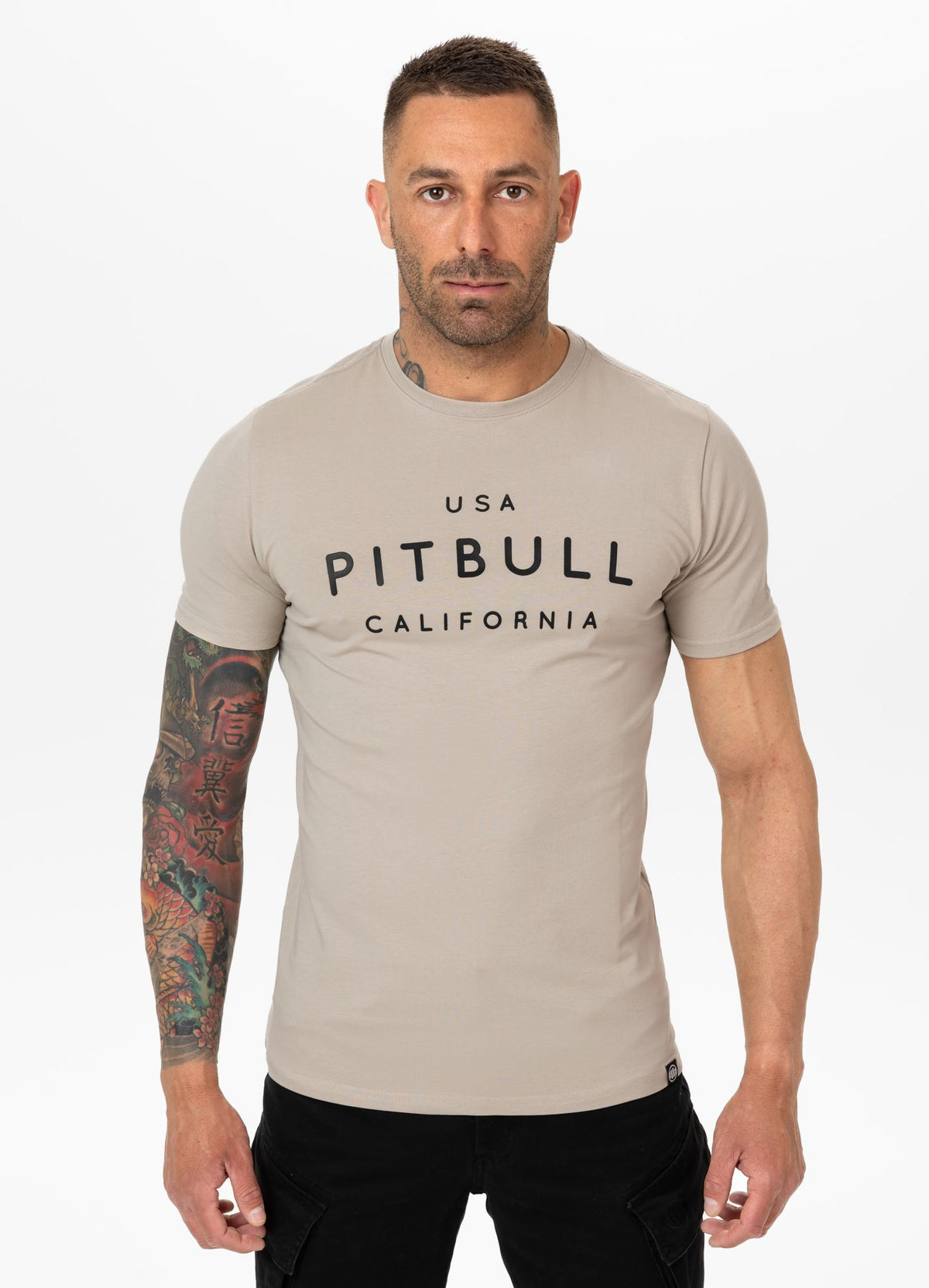 Men's T-Shirt Slim Fit USA CAL - Light Sand