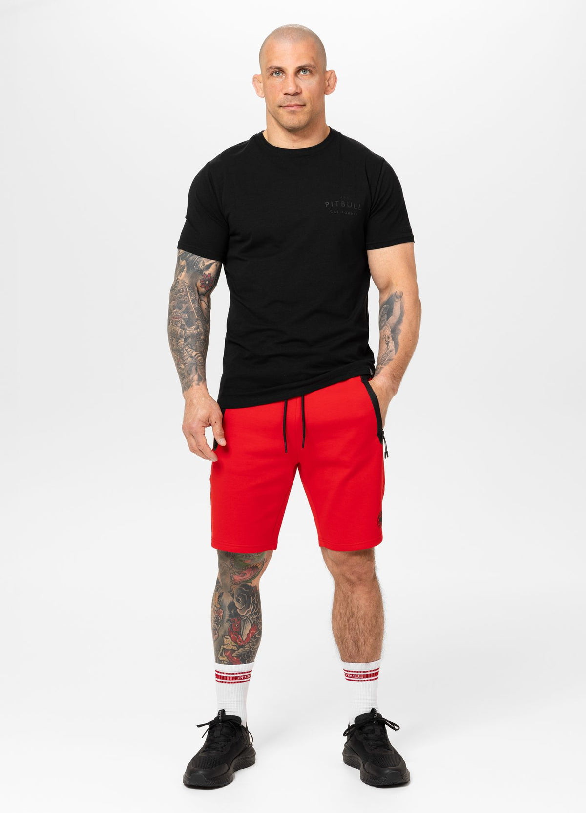 Herren Sweatshorts DOGWOOD - Fluo Rot