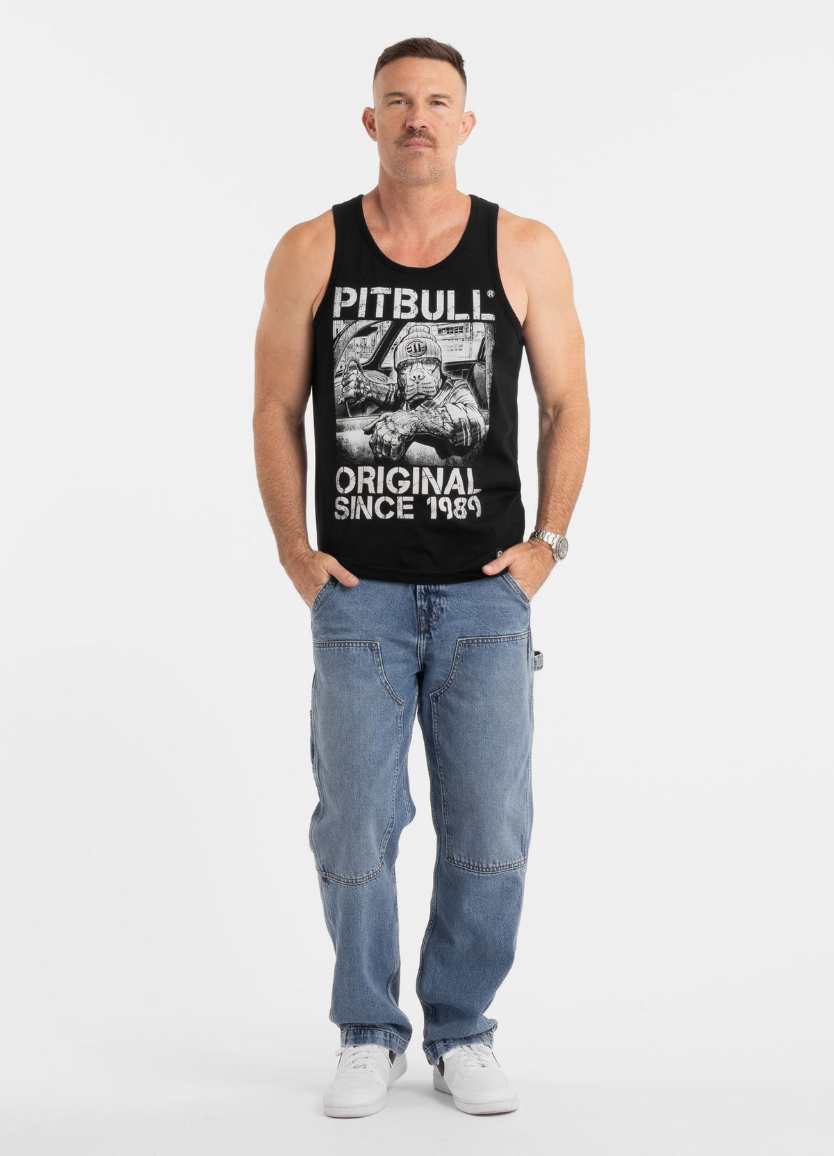 Herren Tanktop Slim Fit Drive - Weiß